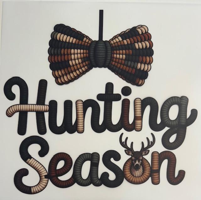 Hunting Season - yarn, bow above