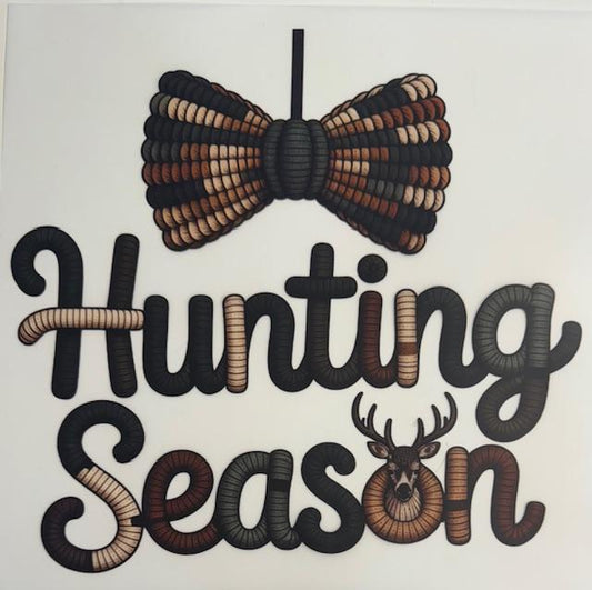 Hunting Season - yarn, bow above