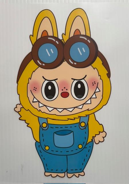 Labubu - blue overalls