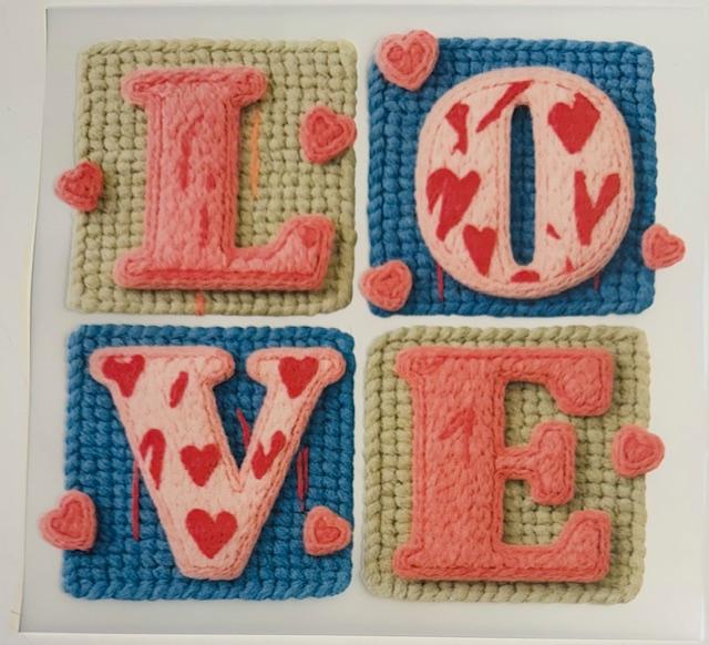 Love - yarn squares-youth