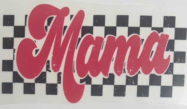 Mama - PinkBlack checkered