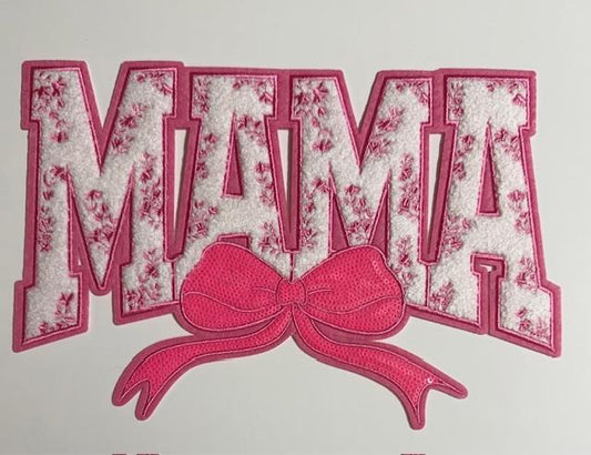 Mama w/ bow chenille patch
