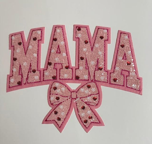 Mama pink w/ hearts/bow patch