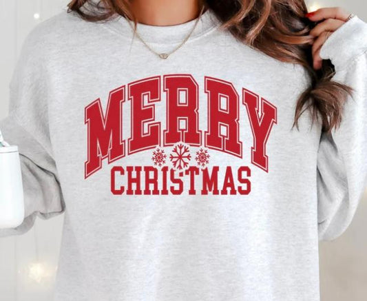 Merry Christmas - red, snowflakes