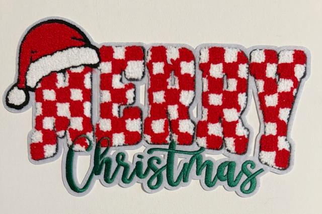 Merry Christmas-checkered patch