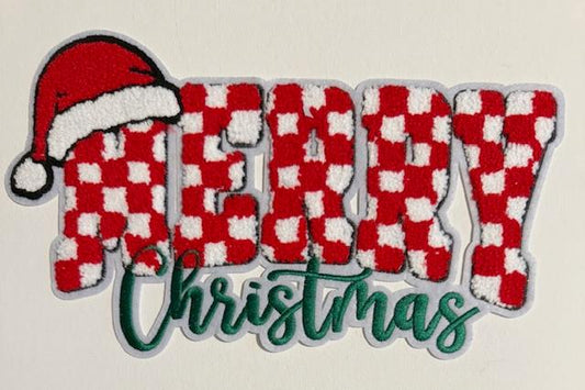 Merry Christmas-checkered patch
