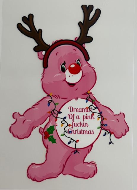Christmas Swear Bear-pink