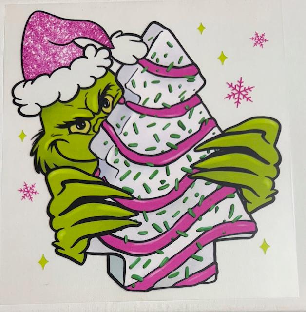 Grinch - pink snack cake