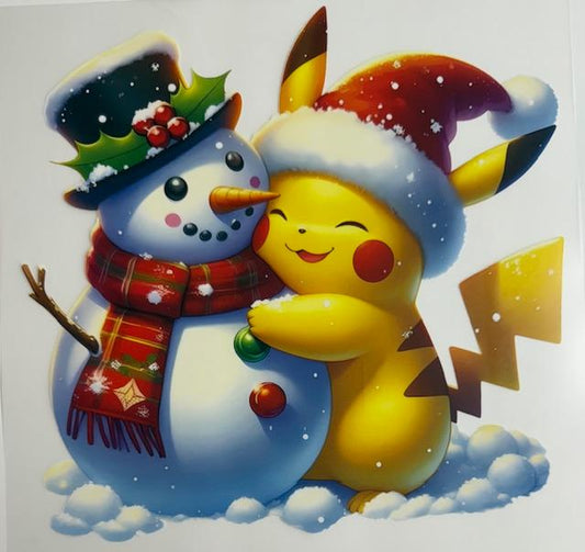 Pikachu and snowman