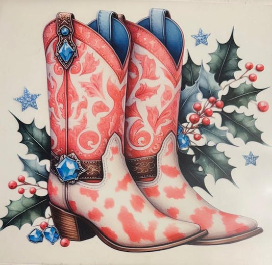Pink Christmas Boots