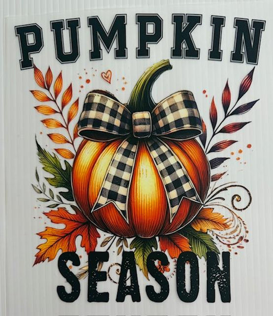 Pumpkin Season - pumpkin w/ checkered bow