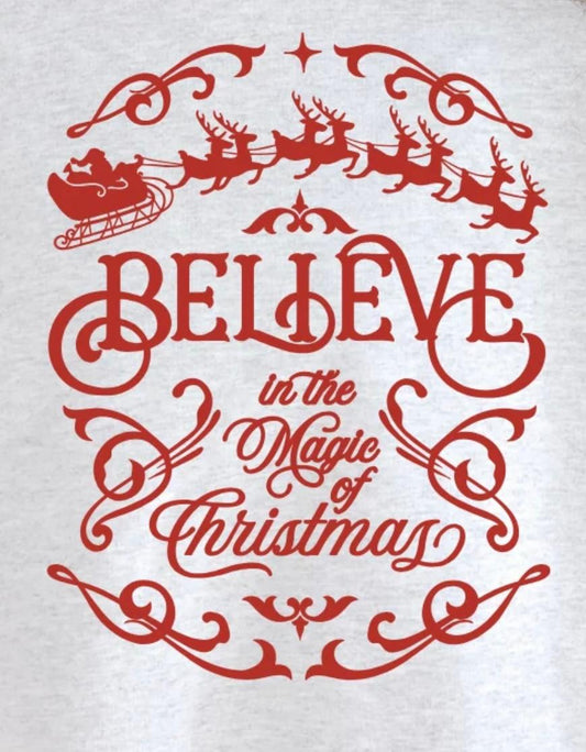 Believe in the Magic of Christmas Red print