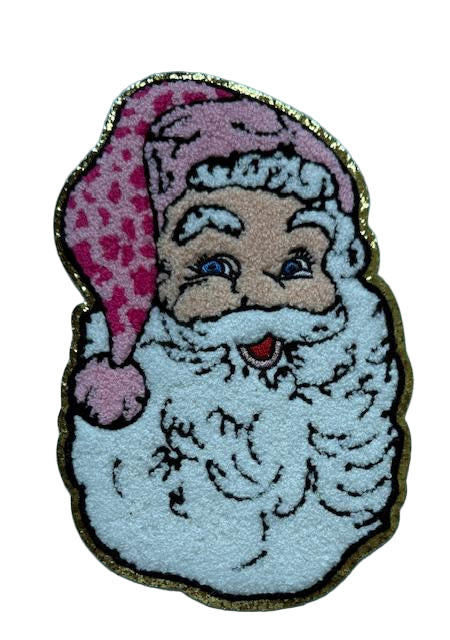 Santa Patch - pink cheetah