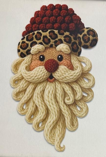 Santa - cheetah yarn hat