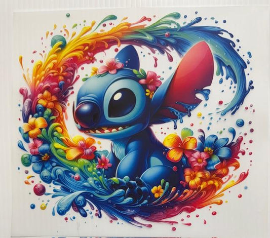 Stitch - colorful flowers-water