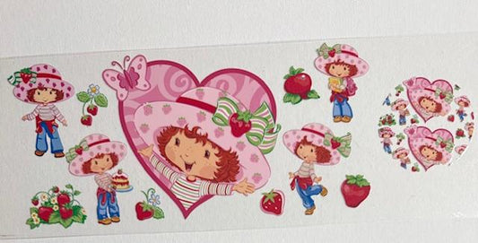Strawberry Shortcake cup wrap with Lid, butterfly on heart
