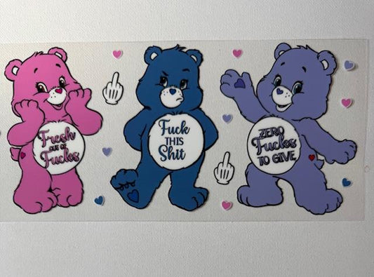 Swear Bears pink,blue,purple Cup wrap