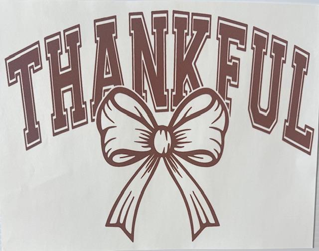 Thankful - brown bow