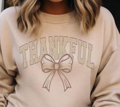 Thankful - beige, bow