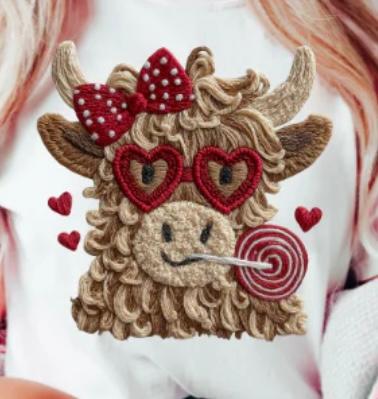 Yarn Valentine bow, heart glasses