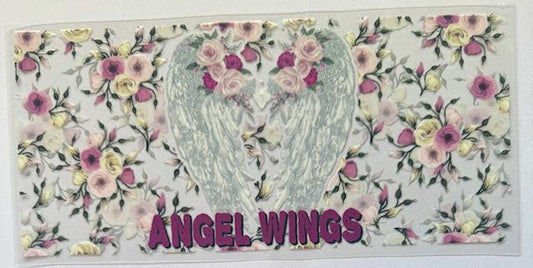 Angel wings - pink flowers
