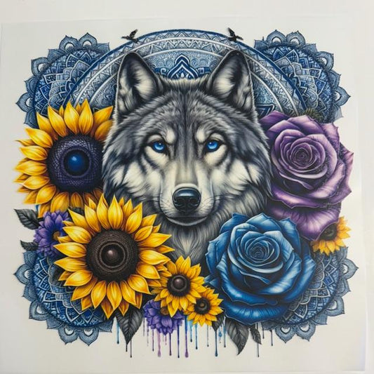 Wolf w/ flowers